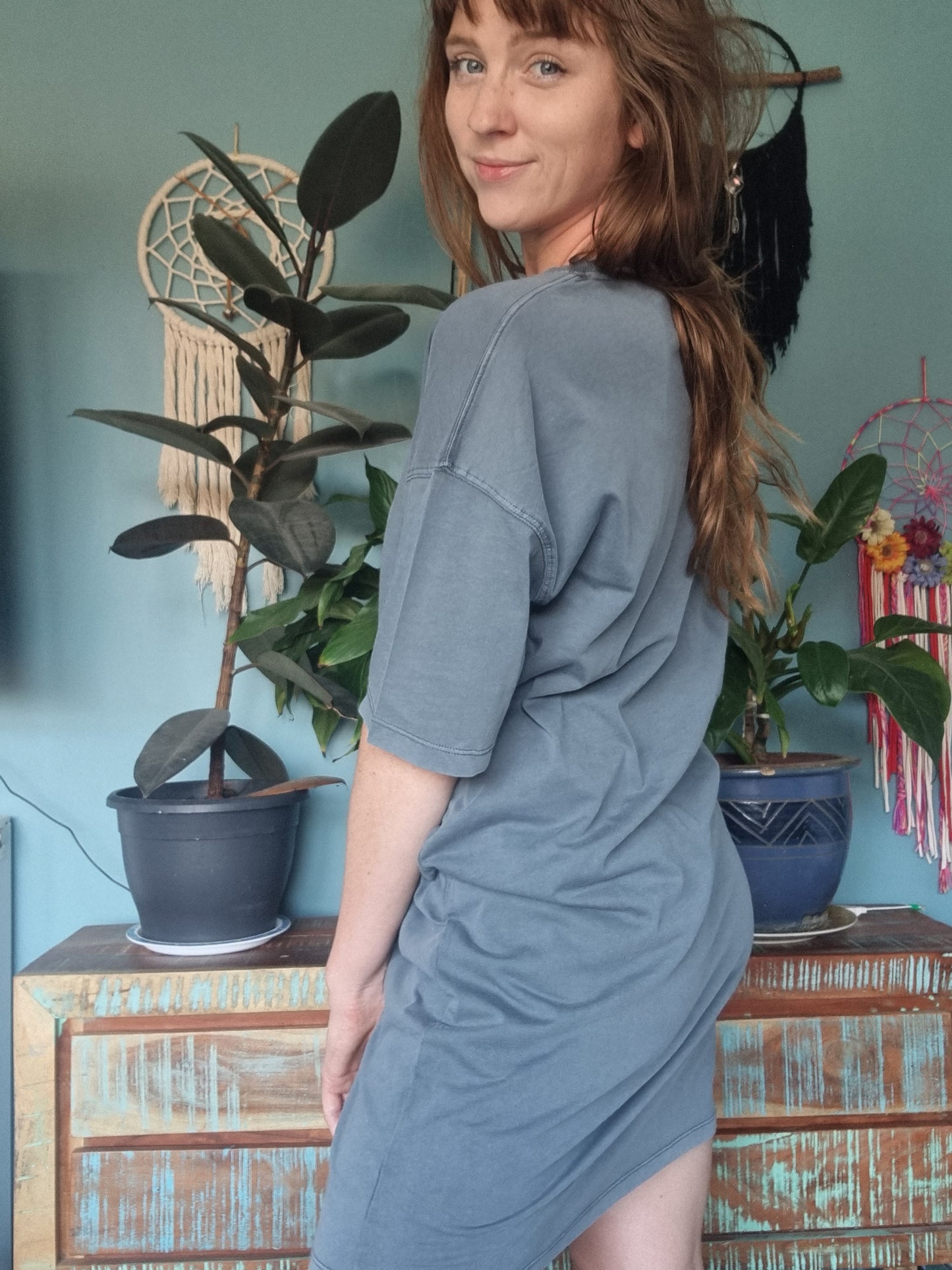 Light Blue Be Yourself T-Shirt Dress image 2