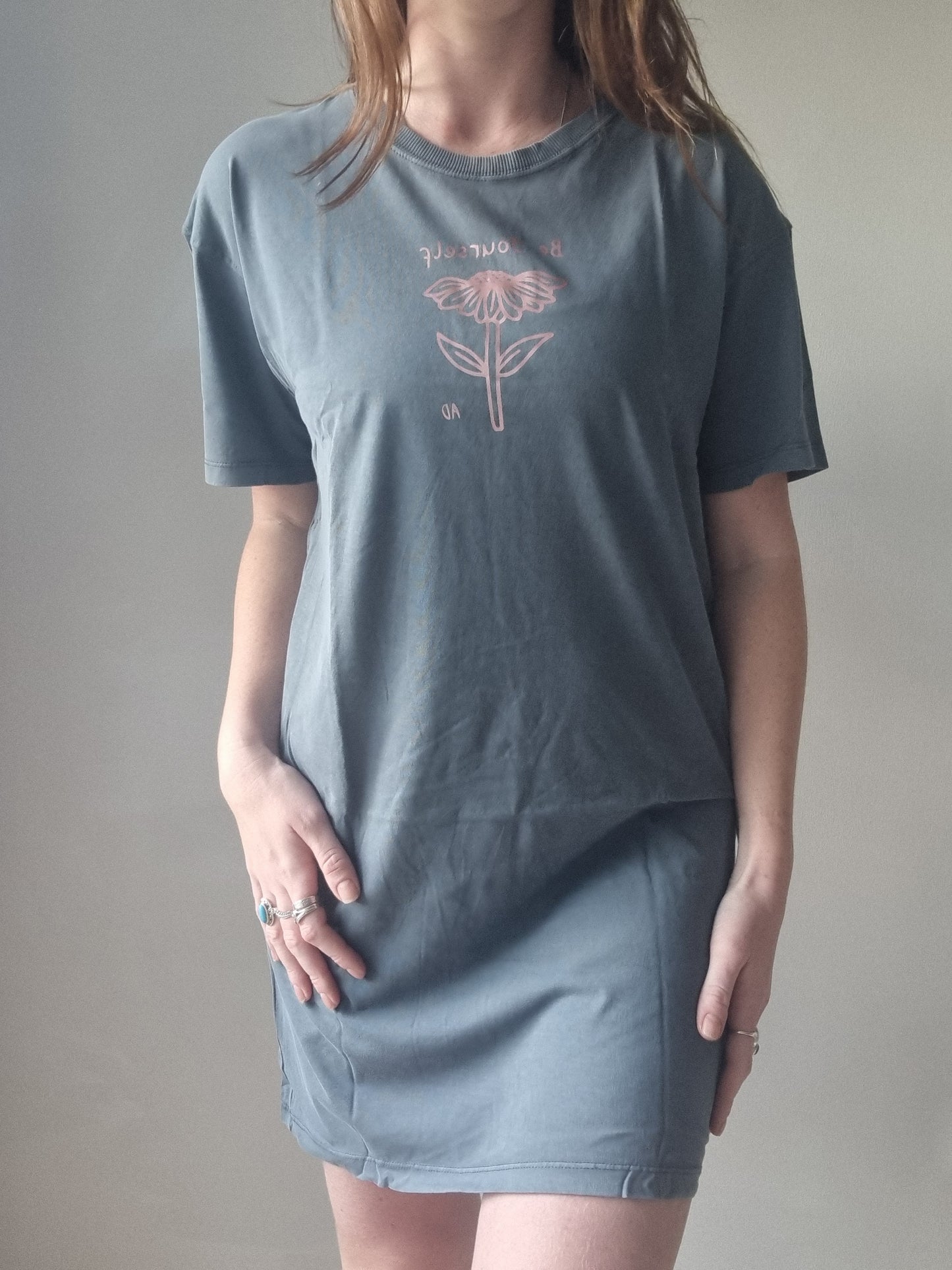 Light Blue Be Yourself T-Shirt Dress image 0