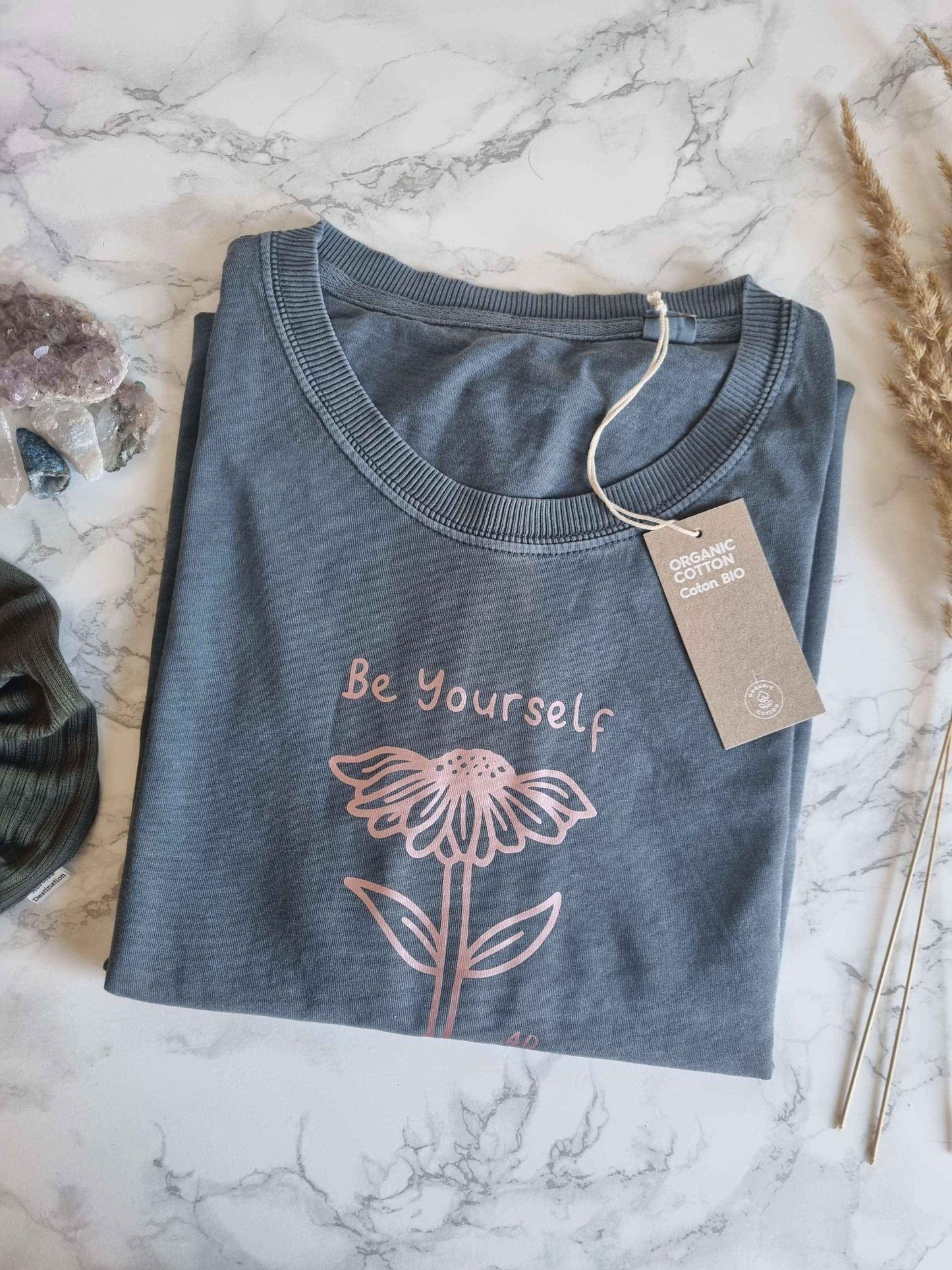 Light Blue Be Yourself T-Shirt Dress