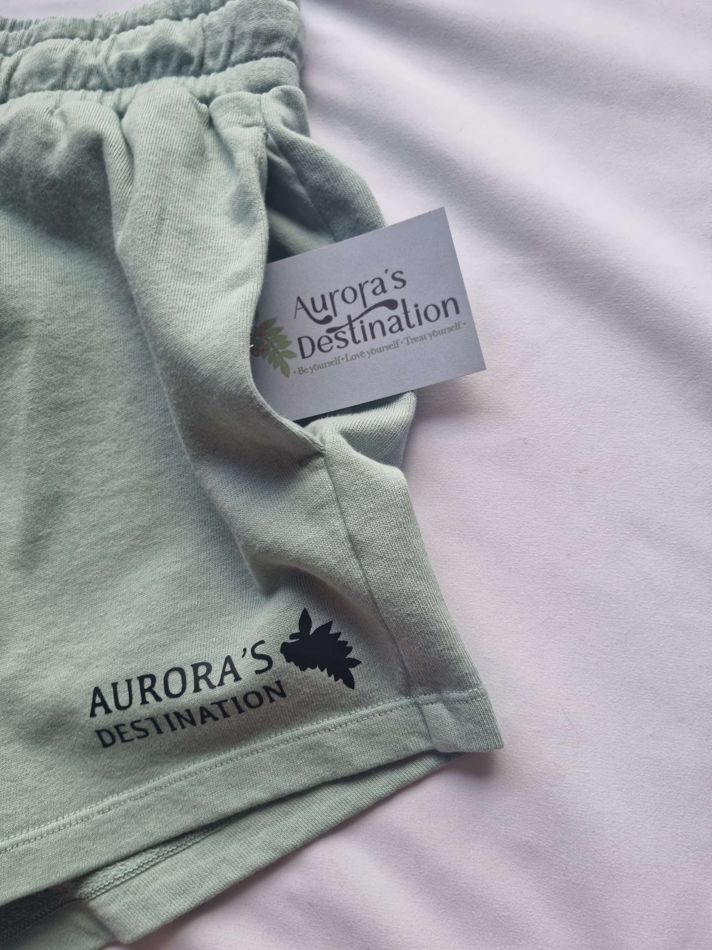 Washed Jade Green Organic Shorts image 2