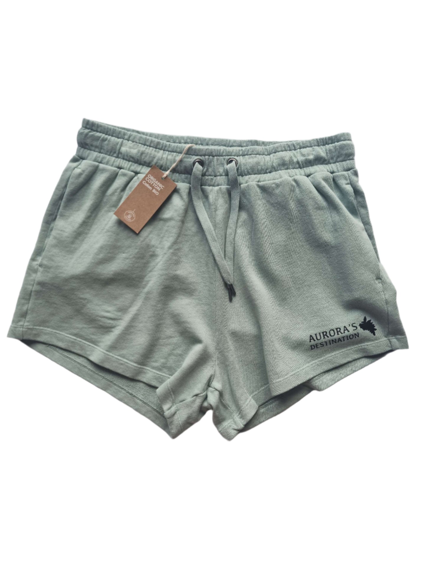 Washed Jade Green Organic Shorts image 0