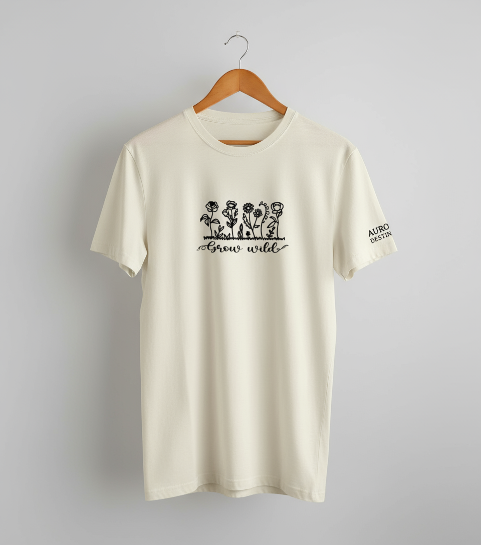 Natural Beige 100% Organic Cotton - Keep Growing T-Shirt