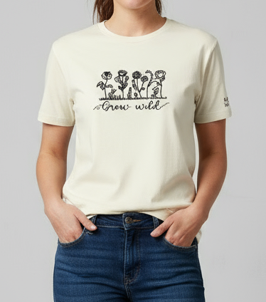 Natural Beige 100% Organic Cotton - Keep Growing T-Shirt