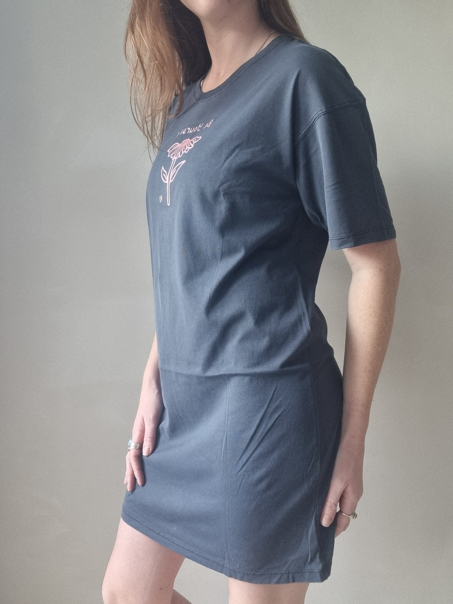 Washed Navy Be Yourself T-Shirt Dress image 1