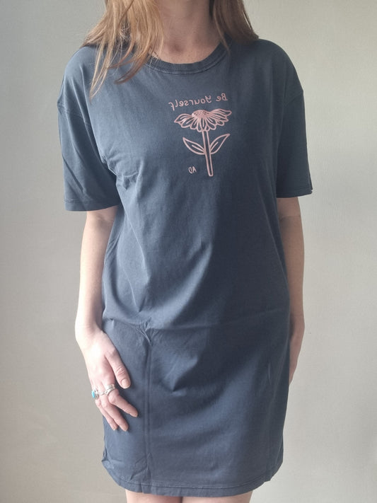 Washed Navy Be Yourself T-Shirt Dress image 0