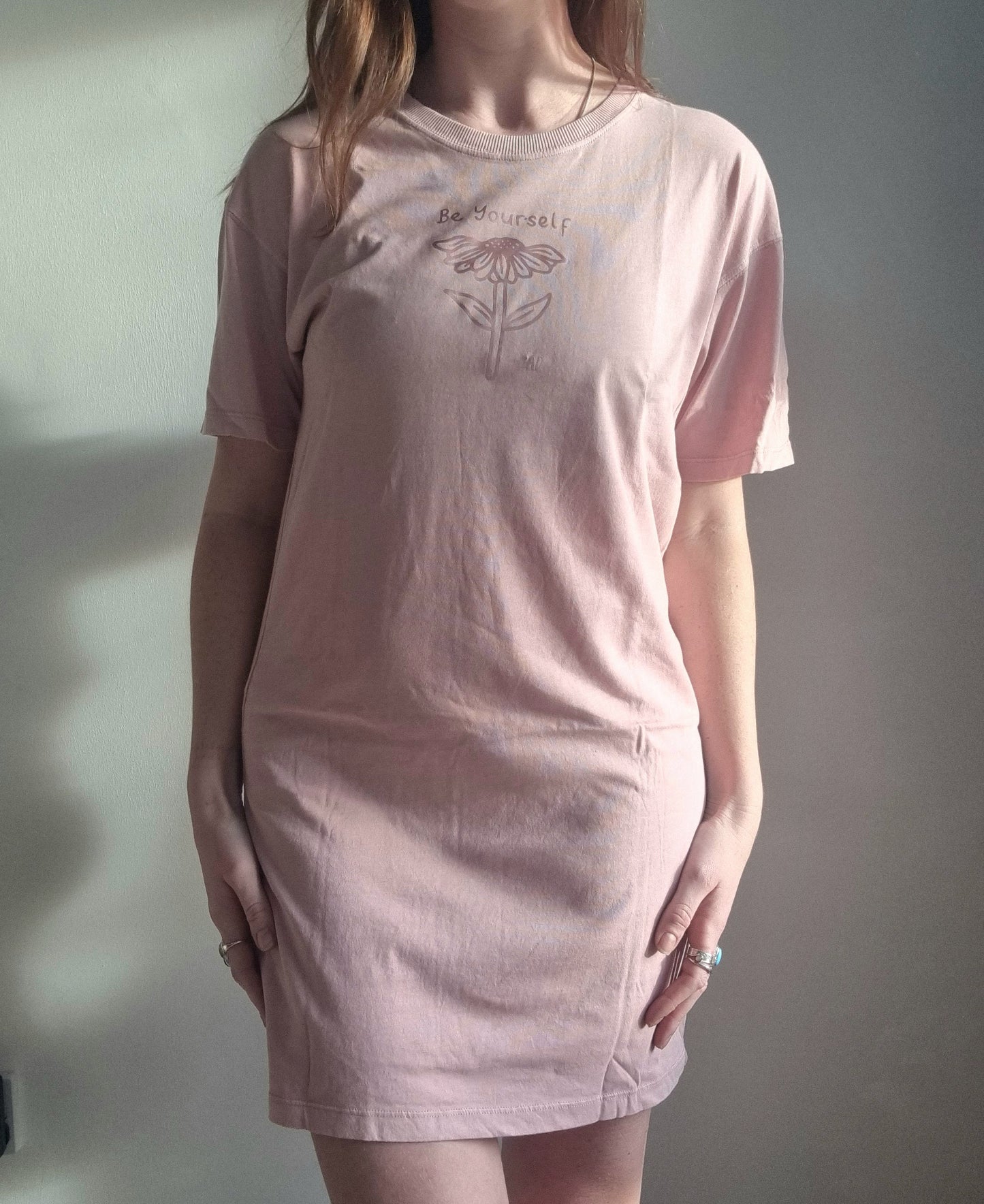 Washed Pink Be Yourself T-Shirt Dress image 0