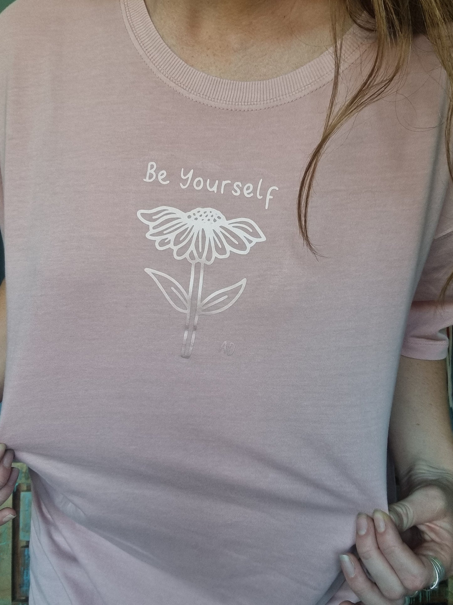 Washed Pink Be Yourself T-Shirt Dress image 1