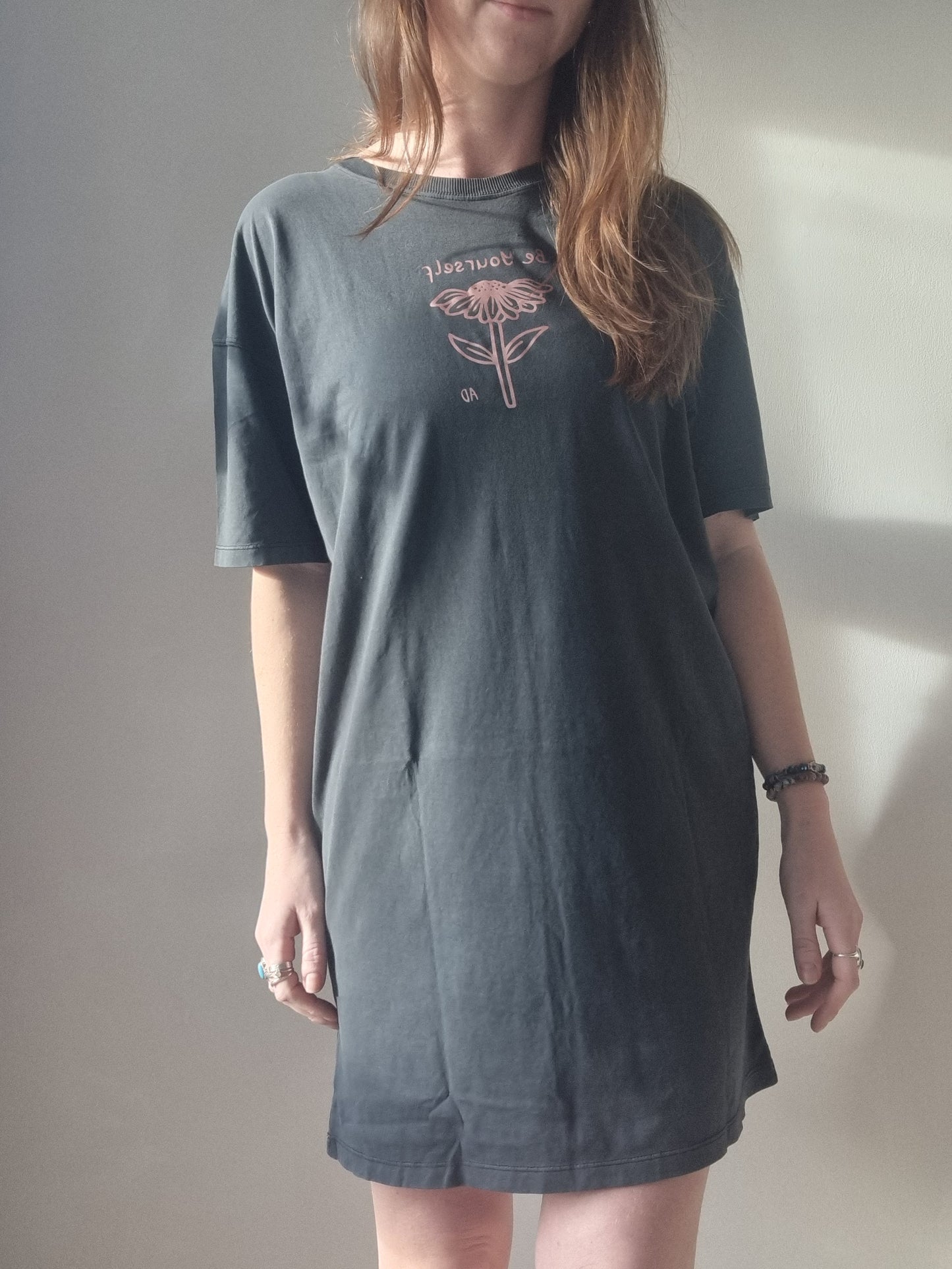 Washed Navy Be Yourself T-Shirt Dress image 6