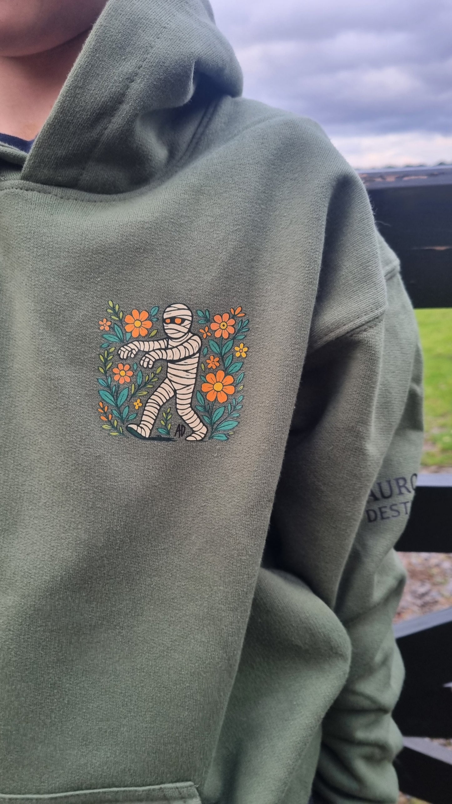 Kids Halloween Hoodie - If you think I'm scary, you should see my Mummy before her coffee.