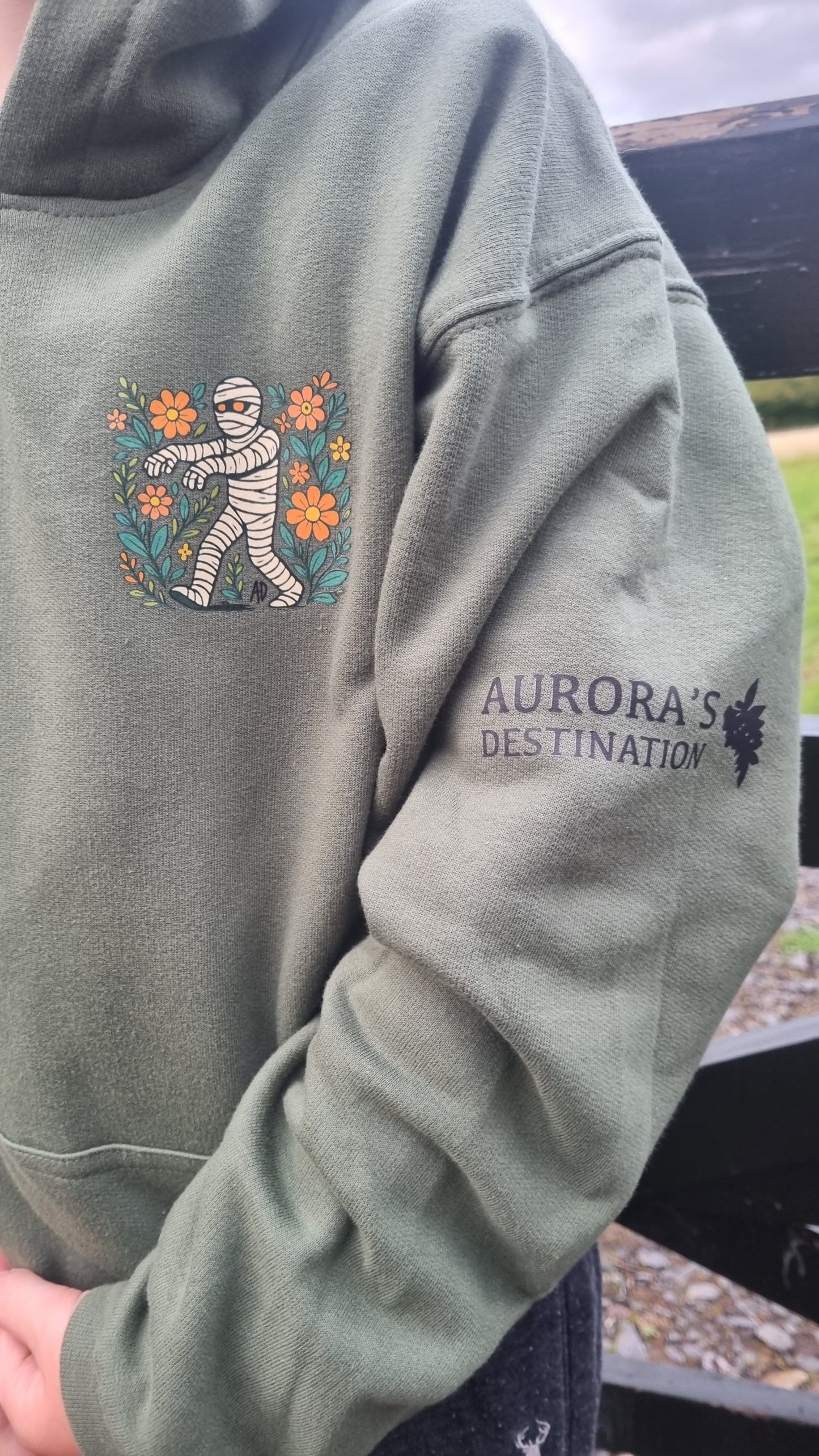 Kids Halloween Hoodie - If you think I'm scary, you should see my Mummy before her coffee.