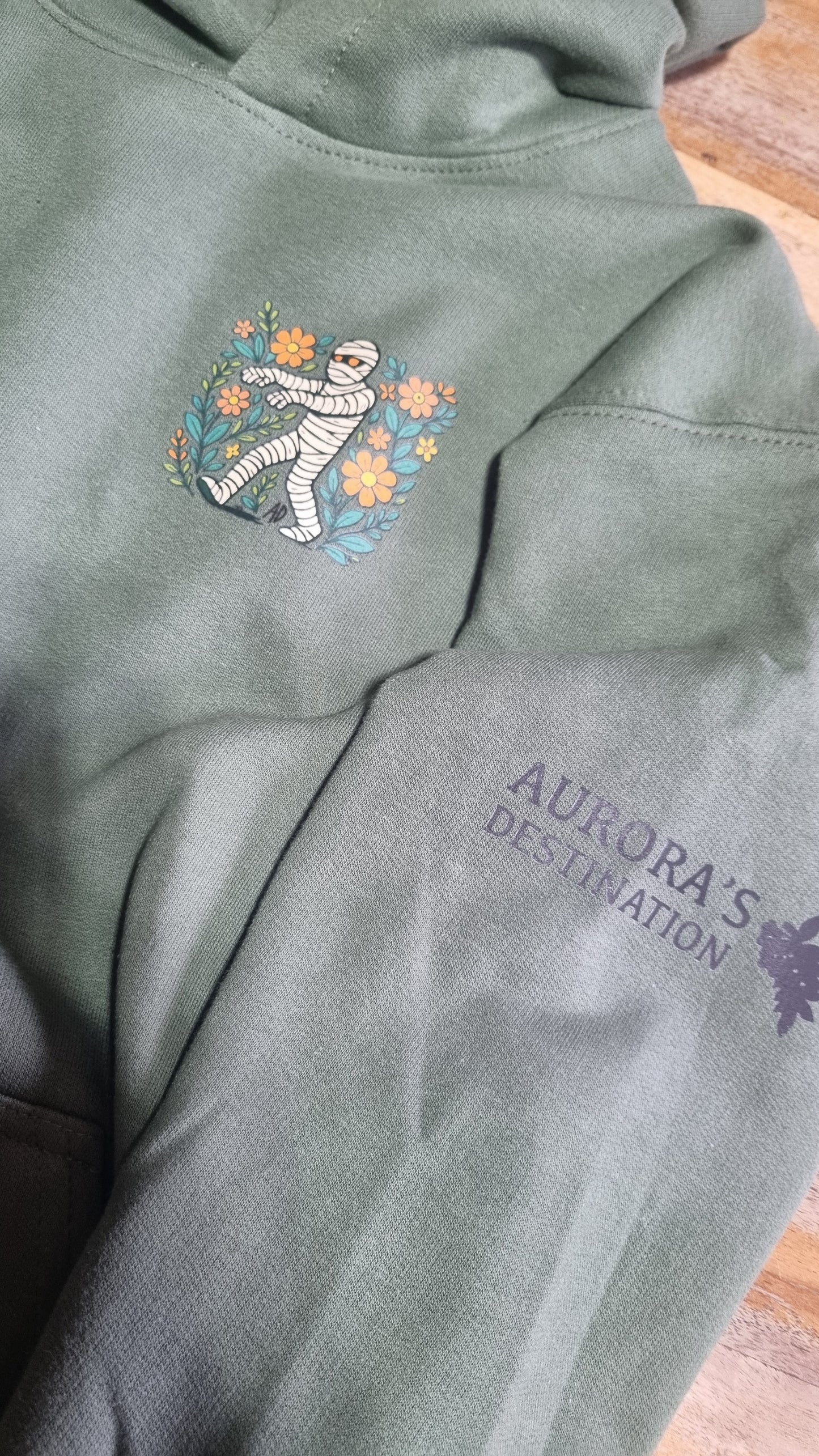 Kids Halloween Hoodie - If you think I'm scary, you should see my Mummy before her coffee.