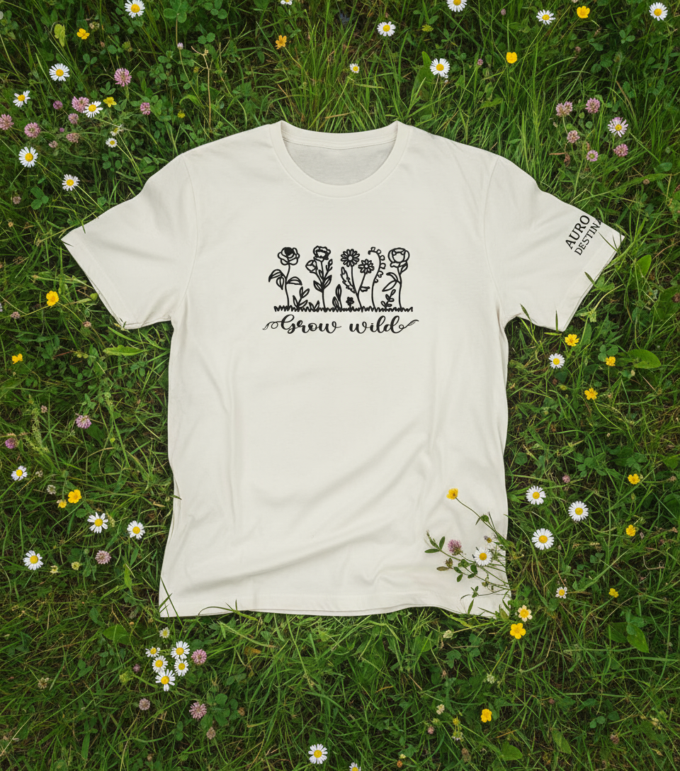 Natural Beige 100% Organic Cotton - Keep Growing T-Shirt