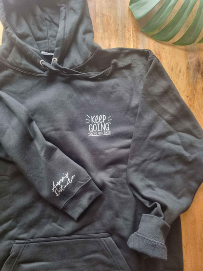 Keep Going Deep Black Hoodie
