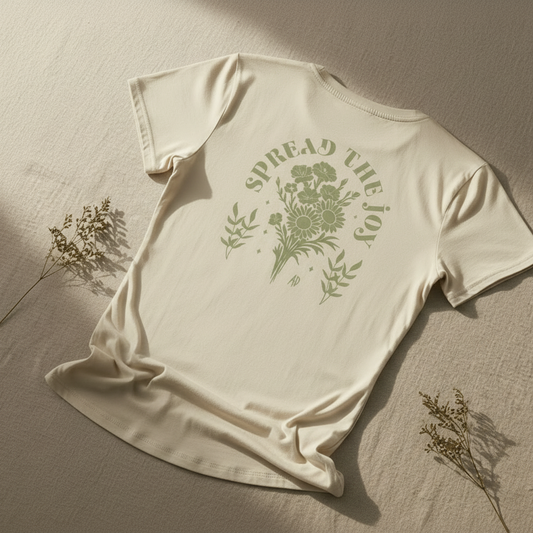 Spread Joy 100% Organic Ringspun Cotton T-Shirt - Auroras Destination