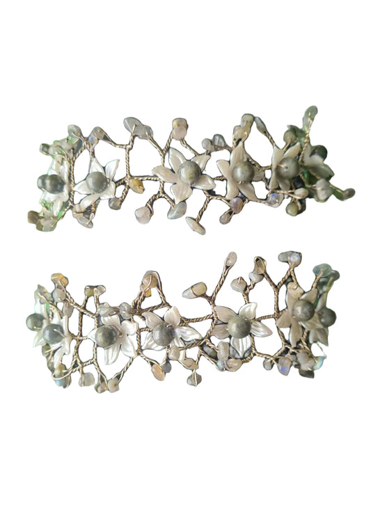 Labradorite Crystal Bridal Hair Piece